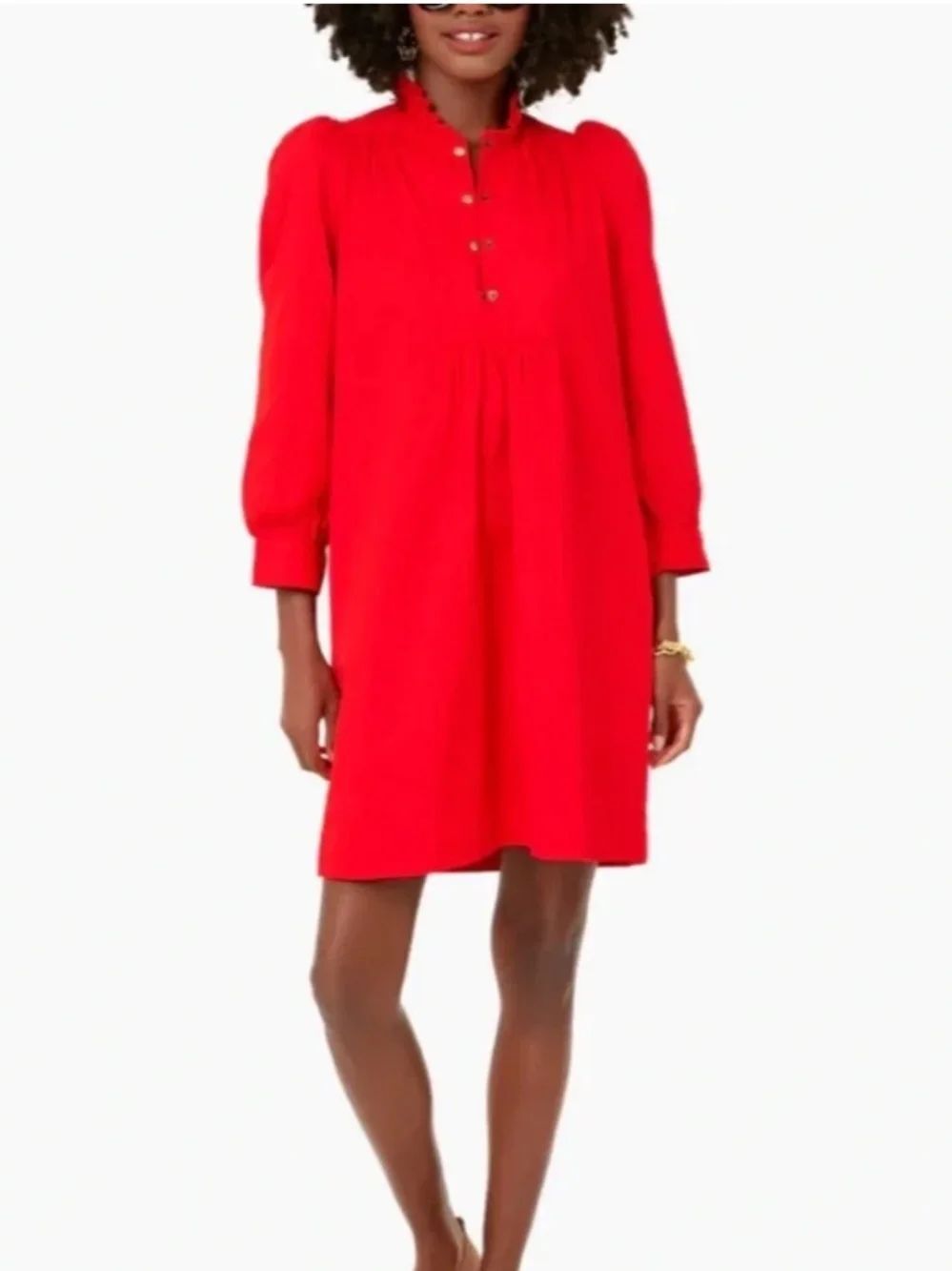 Pomander Place Claiborne cotton mini dress in red Large